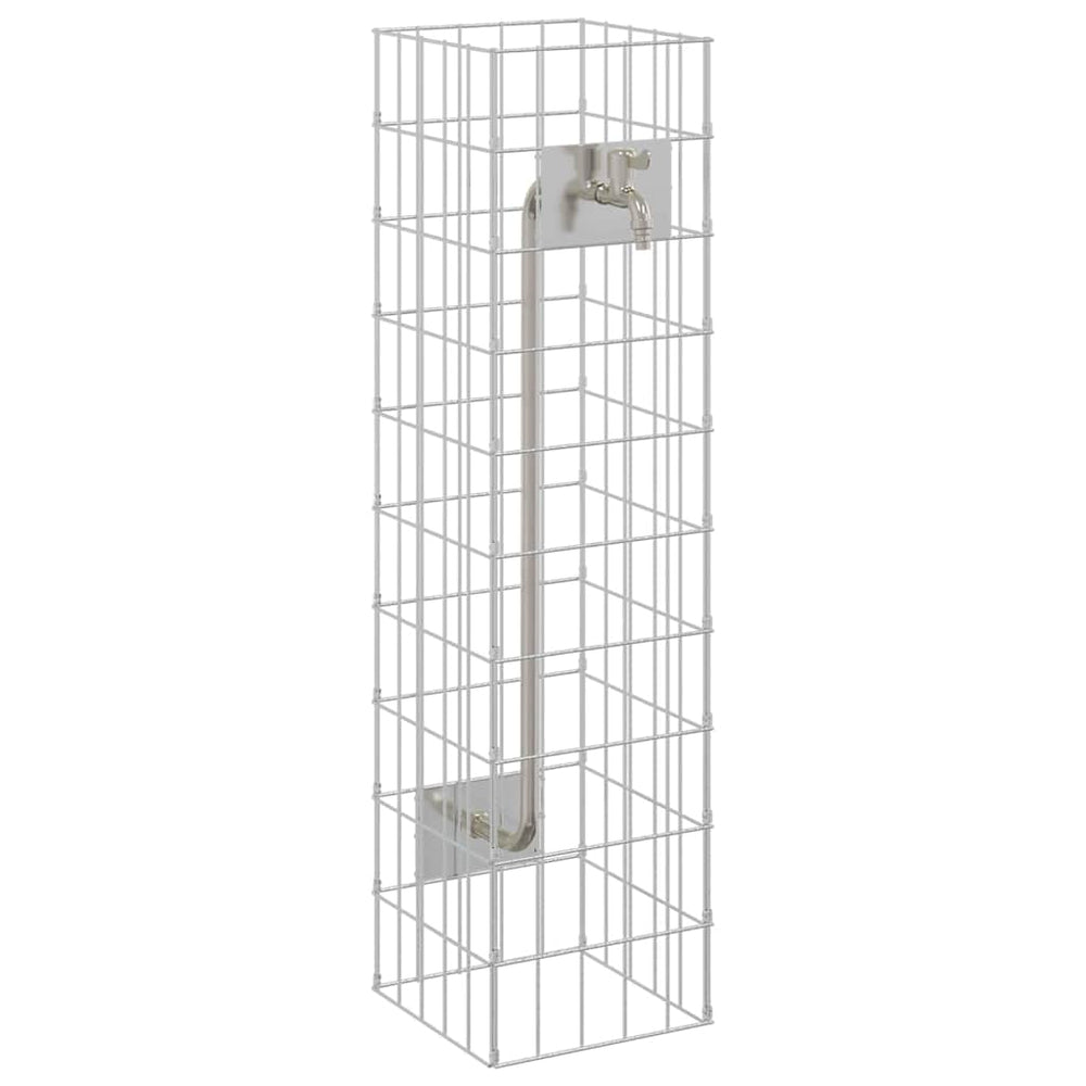 Gabionen Wasserhahn Edelstahl Silber 100cm