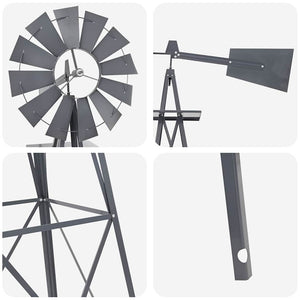 Graue Eisen Windmühle für Garten