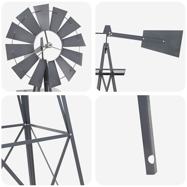 Graue Eisen Windmühle für Garten