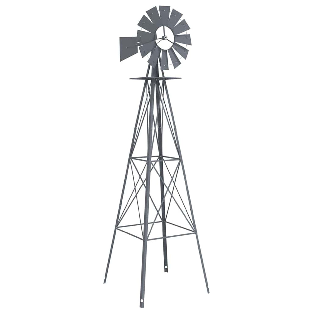 vidaXL Windmill Grey 84 x 68 x 245 cm Iron