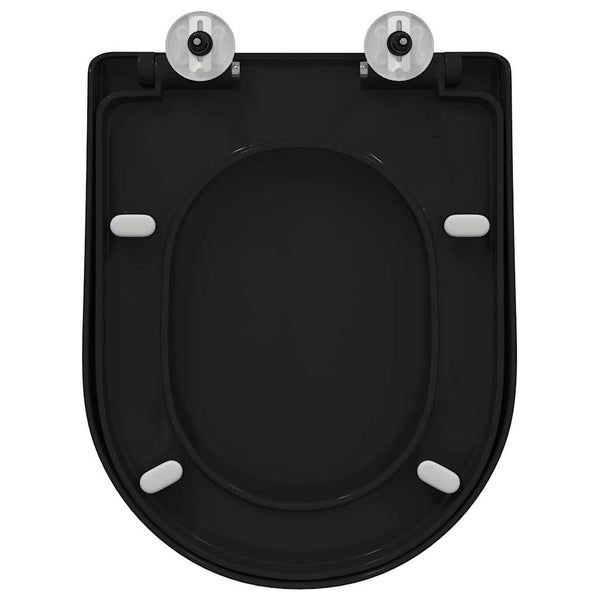 Schwarzer Toilettensitz Polypropylen 48x36,5 cm