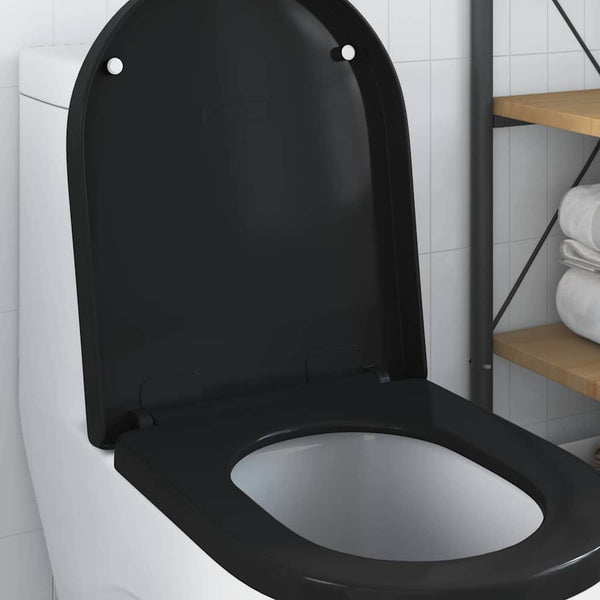 Schwarzer Toilettensitz Polypropylen 48x36,5 cm