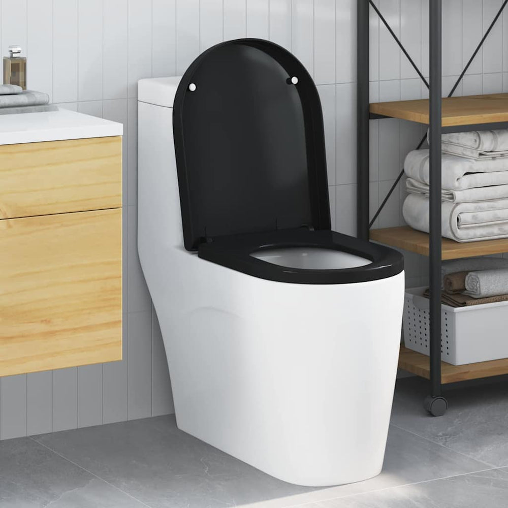 Schwarzer Toilettensitz Polypropylen 48x36,5 cm
