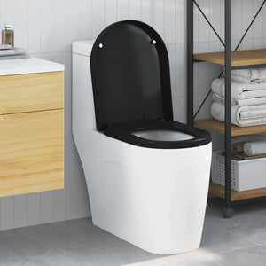 Schwarzer Toilettensitz Polypropylen 48x36,5 cm