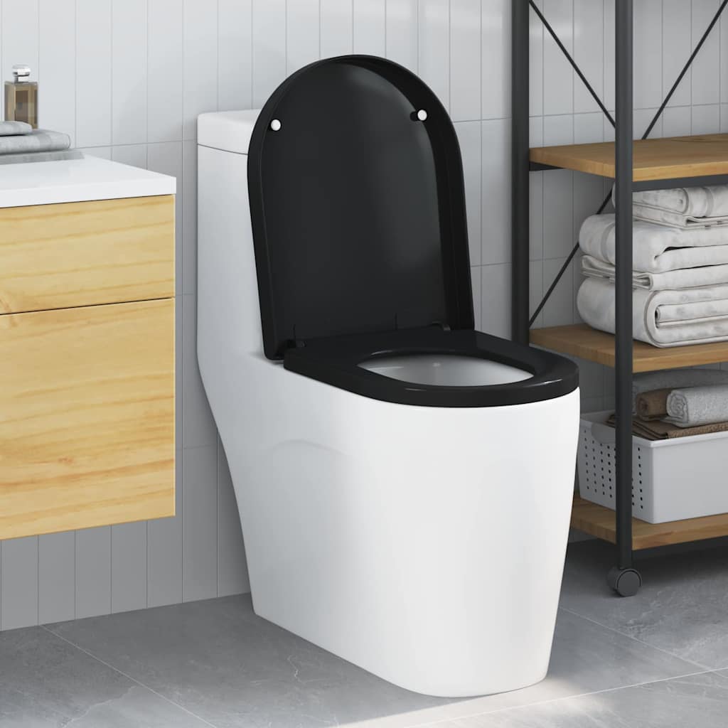 Schwarzer Toilettensitz Polypropylen 48x36,5 cm