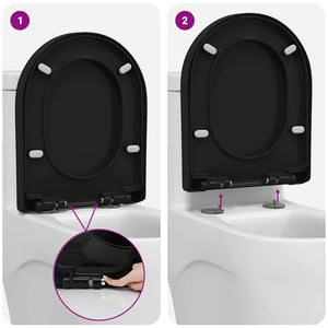 Schwarzer Toilettensitz Polypropylen 48x36,5 cm