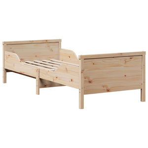 Bettrahmen mit Matratze Braun 80x200 cm Kiefernholz