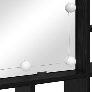 Spiegelschrank mit Regal Eichen-Optik Schwarz