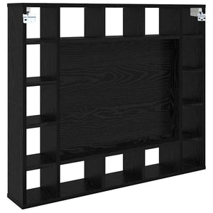 Spiegelschrank mit Regal Eichen-Optik Schwarz