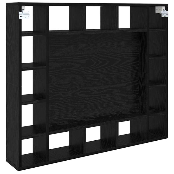 Spiegelschrank mit Regal Eichen-Optik Schwarz