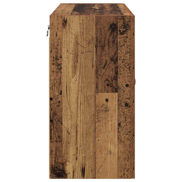 Wandmontierter Altholz-Wandschrank 60cm