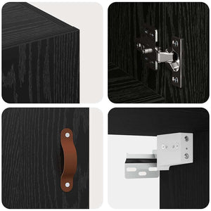 Wandschrank Schwarz Eiche 60x31x60cm