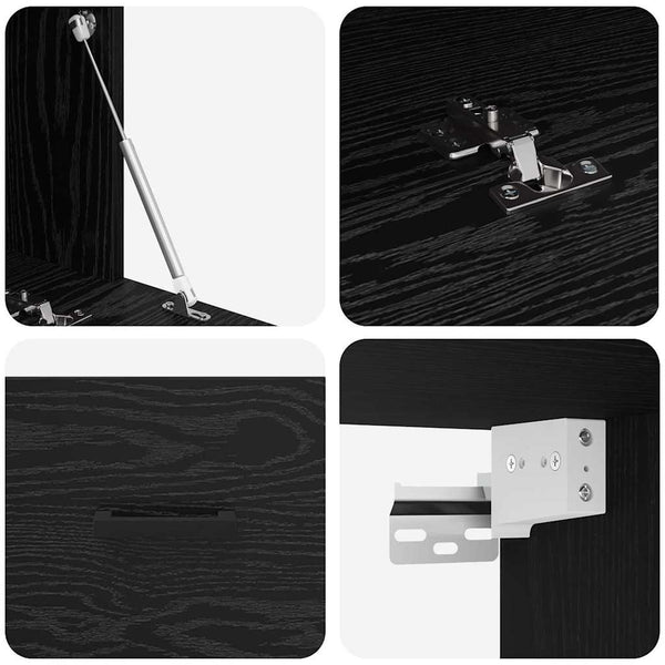 Wandschrank Schwarz Eichenoptik 60x36,5x35cm