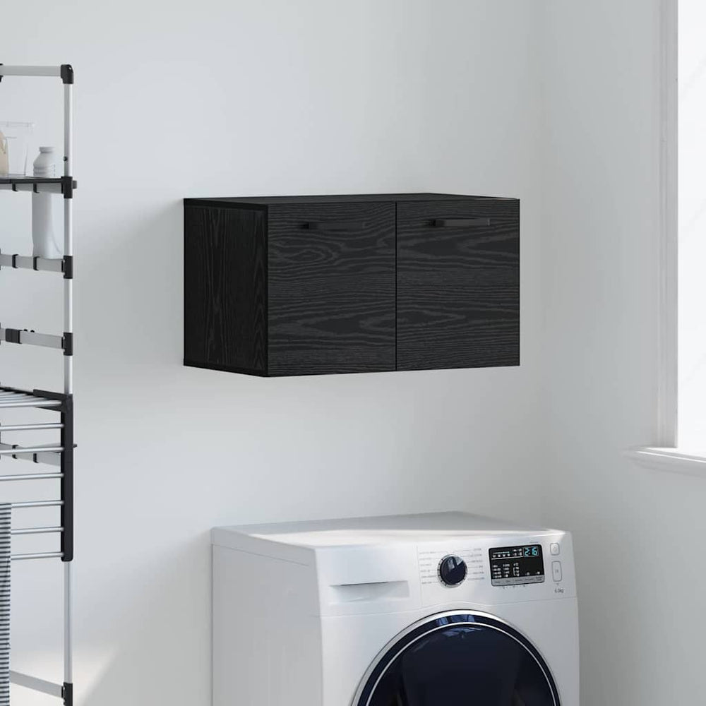 Wandschrank Schwarz Eichenoptik 60x36,5x35cm