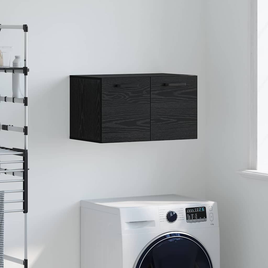 Wandschrank Schwarz Eichenoptik 60x36,5x35cm