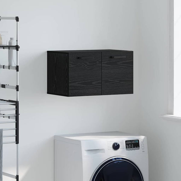 Wandschrank Schwarz Eichenoptik 60x36,5x35cm