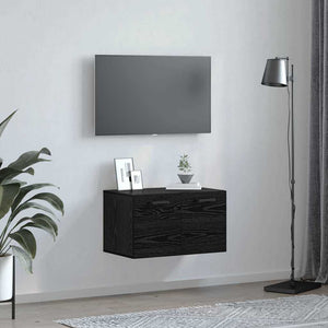 Wandschrank Schwarz Eichenoptik 60x36,5x35cm