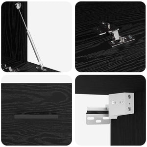 Wandschrank Schwarz Eichen-Optik 80x36.5x35cm