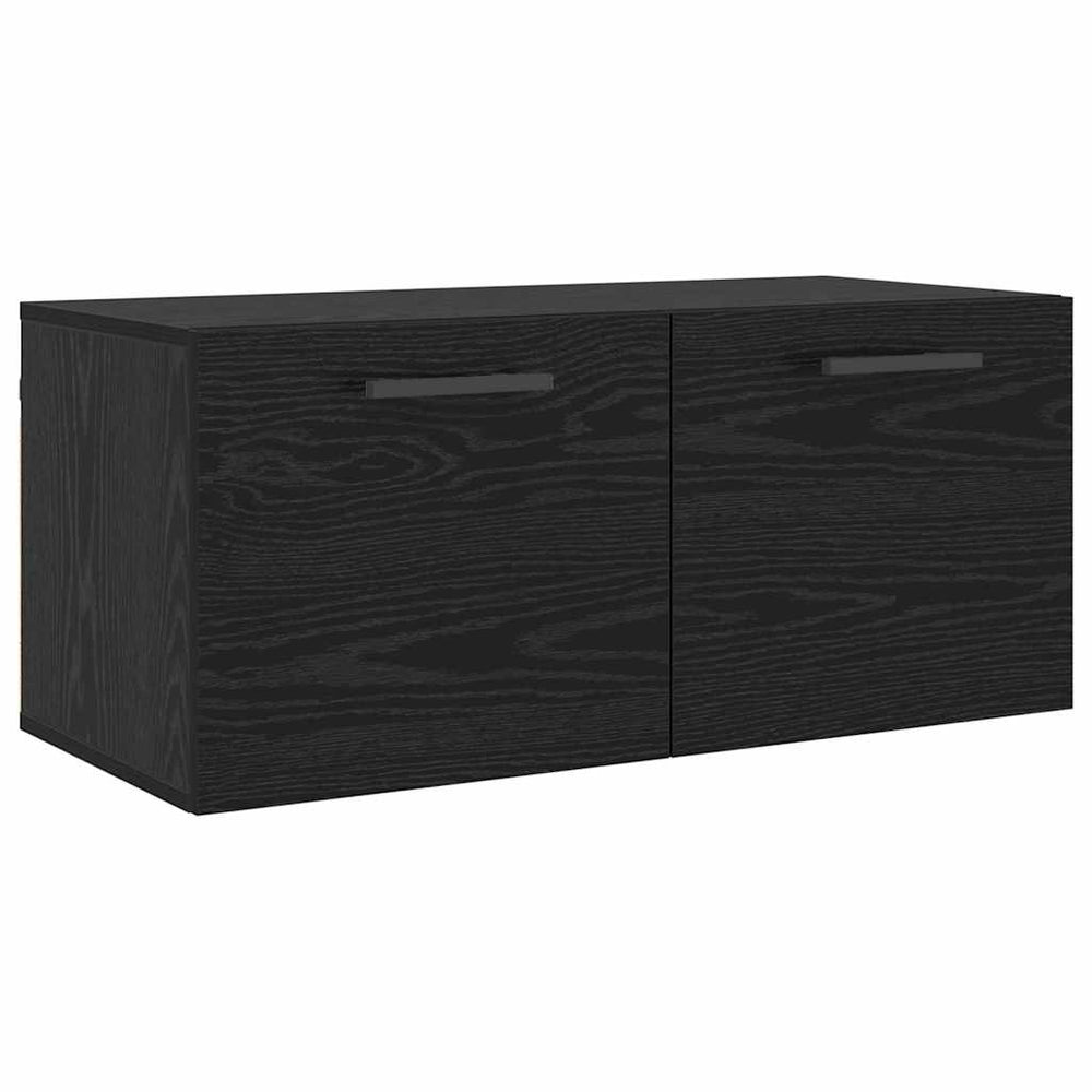 Wandschrank Schwarz Eichen-Optik 80x36.5x35cm