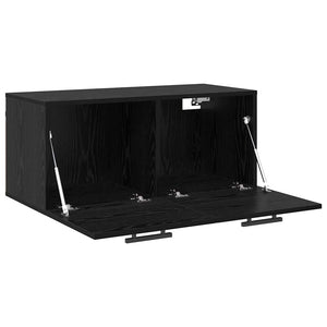 Wandschrank Schwarz Eichen-Optik 80x36.5x35cm