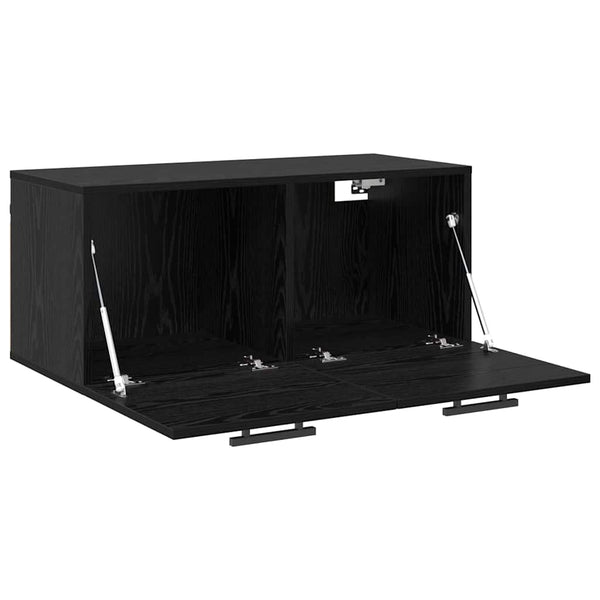 Wandschrank Schwarz Eichen-Optik 80x36.5x35cm