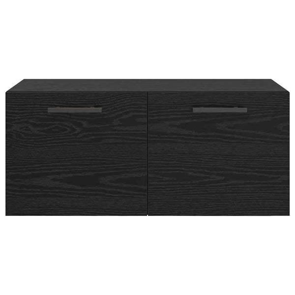 Wandschrank Schwarz Eichen-Optik 80x36.5x35cm