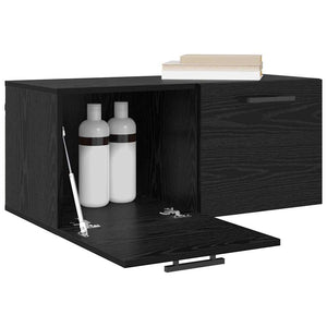 Wandschrank Schwarz Eichen-Optik 80x36.5x35cm