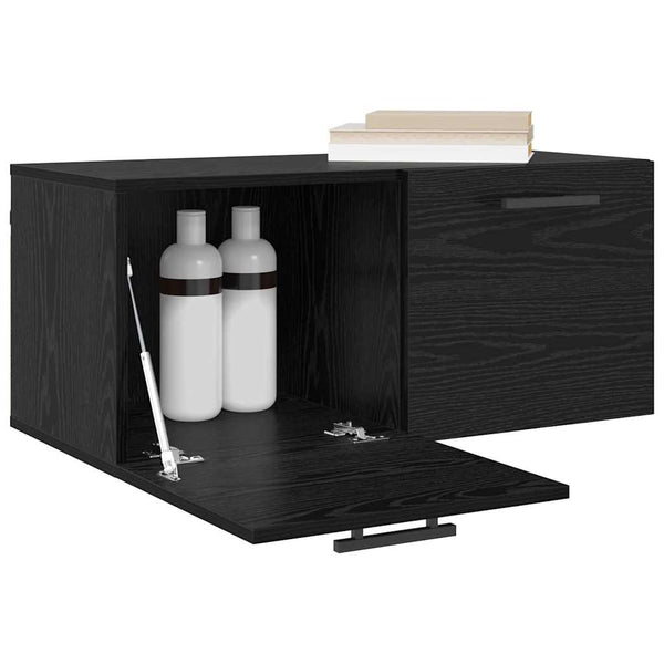 Wandschrank Schwarz Eichen-Optik 80x36.5x35cm