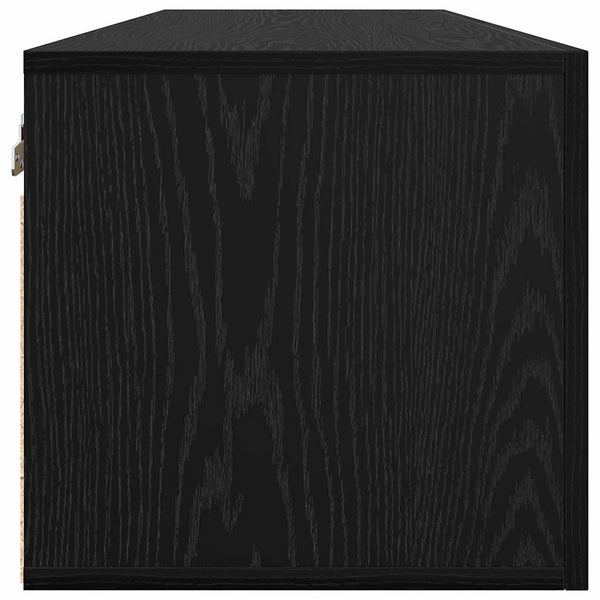 Wandschrank Schwarz Eichen-Optik 80x36.5x35cm