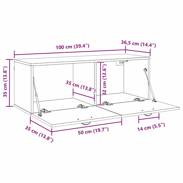 Wandschrank Altholz 100 cm