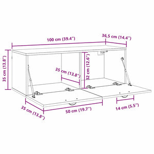 Wandschrank Artisan Eiche 100 cm