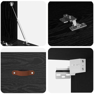 Wandschrank Schwarz Eichen-Optik 100 cm