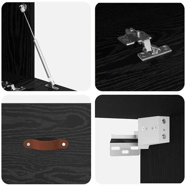 Wandschrank Schwarz Eichen-Optik 100 cm