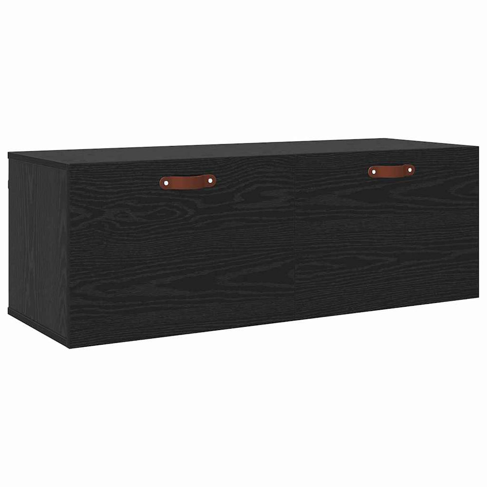 Wandschrank Schwarz Eichen-Optik 100 cm