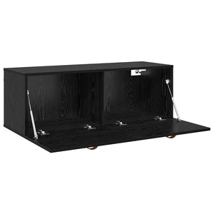 Wandschrank Schwarz Eichen-Optik 100 cm