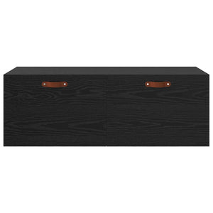 Wandschrank Schwarz Eichen-Optik 100 cm