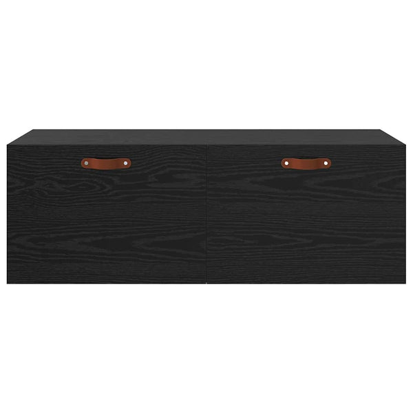 Wandschrank Schwarz Eichen-Optik 100 cm