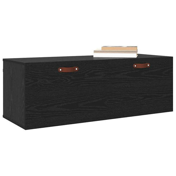 Wandschrank Schwarz Eichen-Optik 100 cm