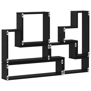 Wandregal Schwarz Eichen-Optik 96 cm