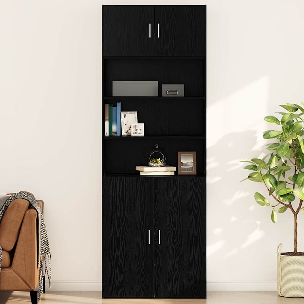 Wandschrank Schwarz Eiche 80x42,5x40 cm