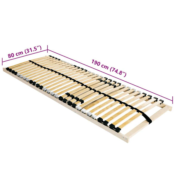 Lattenrost 80x190 cm Buche Massivholz Braun
