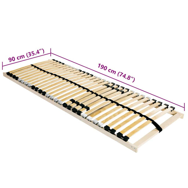 Lattenrost 90x190 cm Buche Massivholz Braun