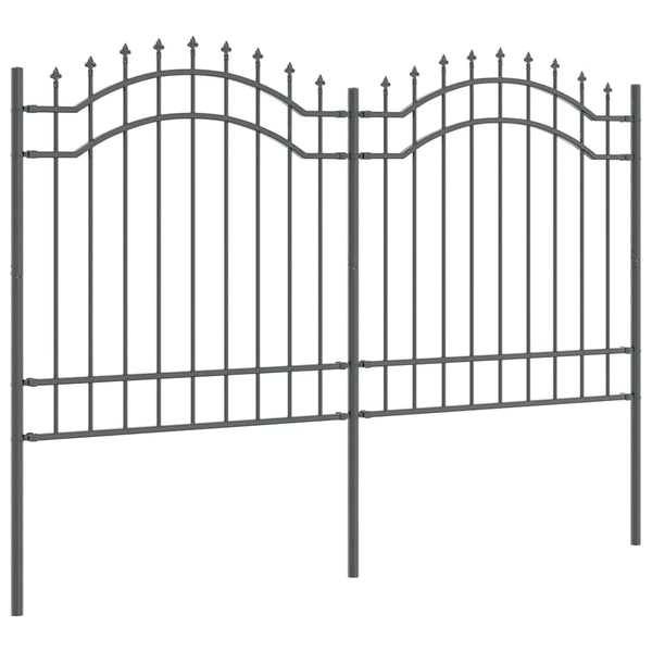 Gartenzaun Grau Stahl 240x165cm