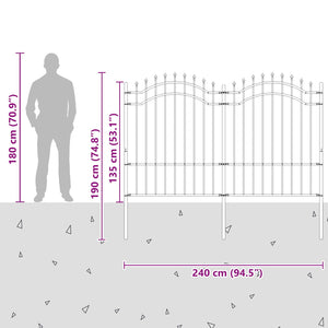 Gartenzaun Woerden Grau 240x190 cm Stahl