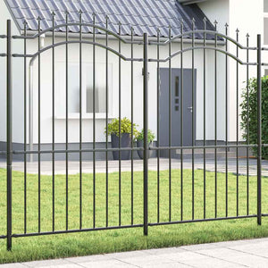Grauer Stahl Gartenzaun 240x215cm