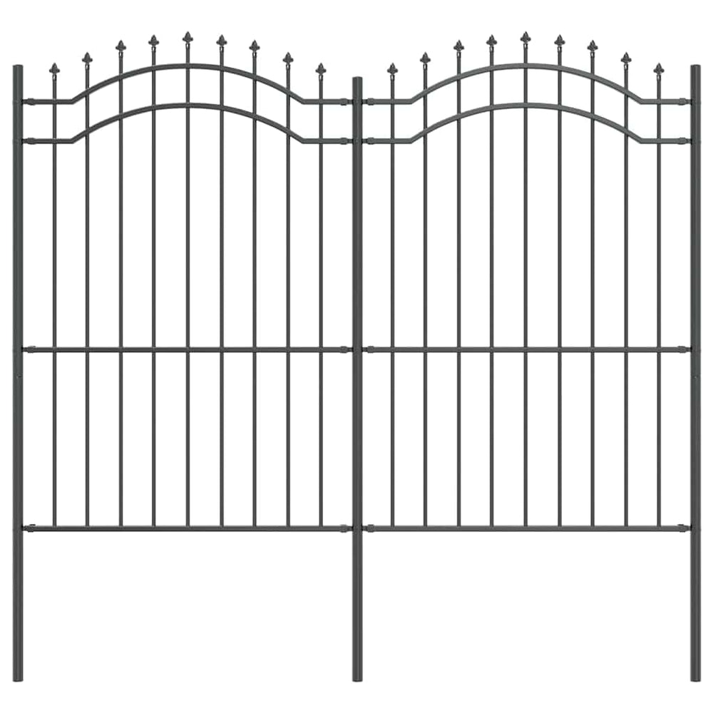 Grauer Stahl Gartenzaun 240x215cm