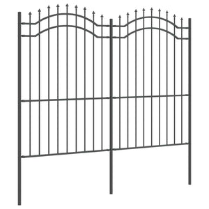 Grauer Stahl Gartenzaun 240x215cm