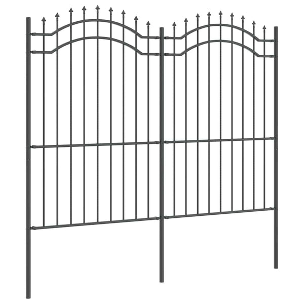 Grauer Stahl Gartenzaun 240x215cm