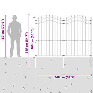 Grauer Stahl Gartenzaun 240x215cm