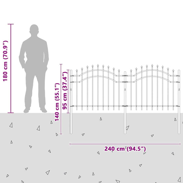 Gartenzaun Woerden Weiß 240x140cm Stahl